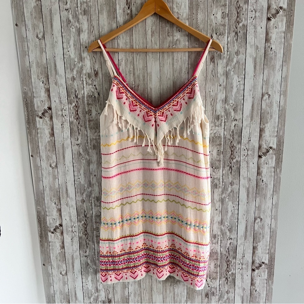 Amanda Uprichard Boho Fray Embroidered Dress Small